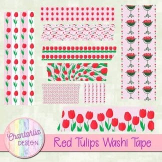 red tulips washi tape