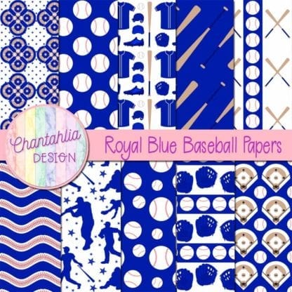 royal blue baseball digital papers