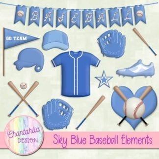 sky blue baseball elements