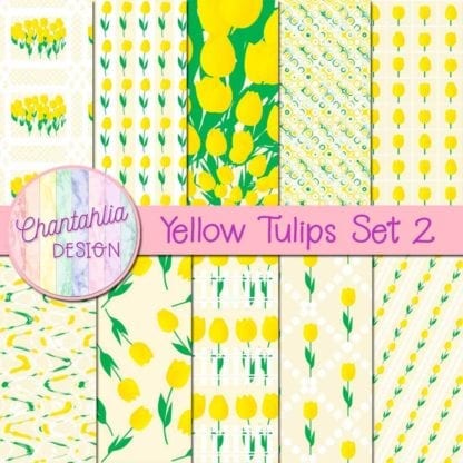 yellow tulips digital papers