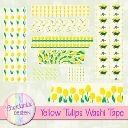 yellow tulips washi tape