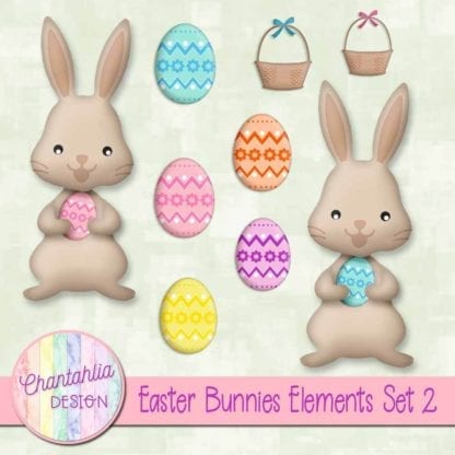 Easter Bunnies Elements Set 2