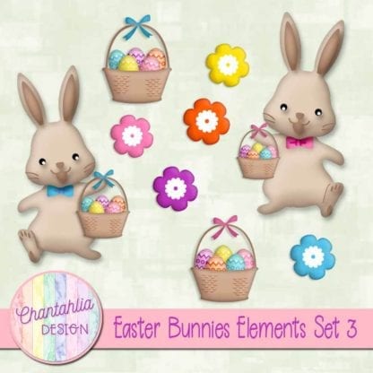 Easter Bunnies Elements Set 3