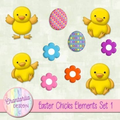 Easter Chicks Elements Set 1
