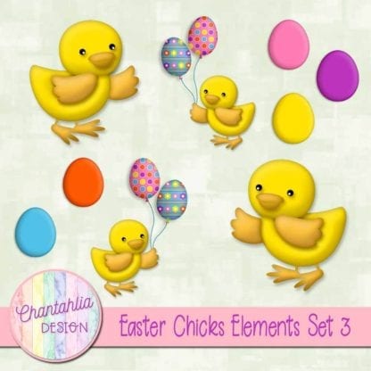 Easter Chicks Elements Set 3