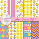 Free Easter Chicks Digital Papers
