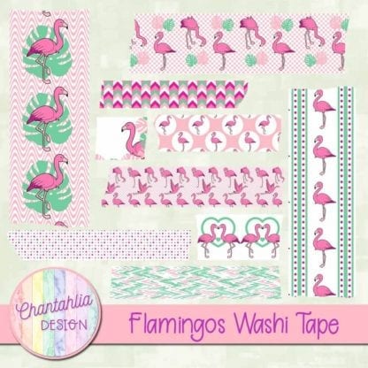 flamingos washi tape