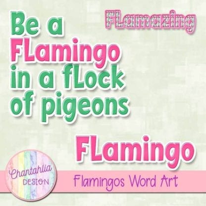 flamingos word art