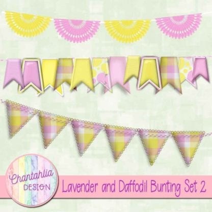 Lavender and Daffodil Bunting Set 2