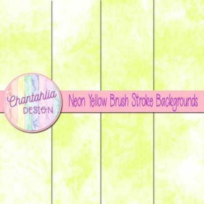 Neon Yellow Brush Stroke Digital Paper Backgrounds