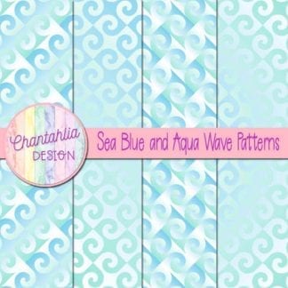 Free sea blue and aqua digital paper backgrounds with wave designs