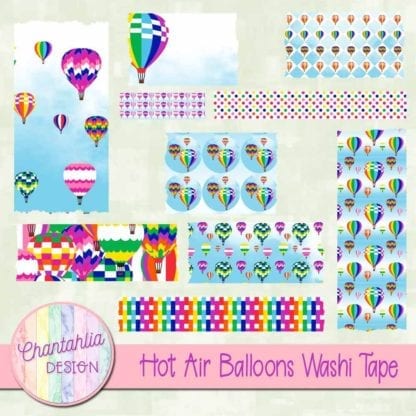 hot air balloons washi tape