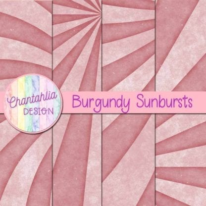free sunburst digital papers in burgundy