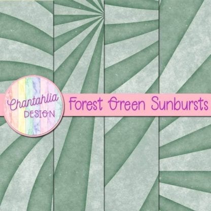 free sunburst digital papers in forest green