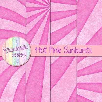 free sunburst digital papers in hot pink