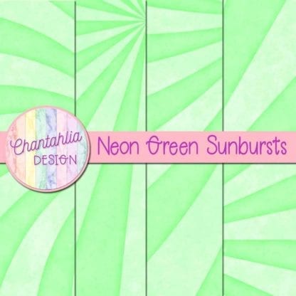 free sunburst digital papers in neon green