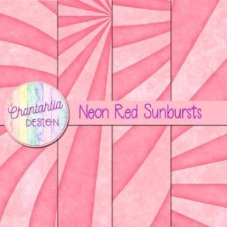 free sunburst digital papers in neon red