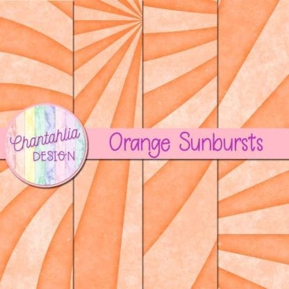 free sunburst digital papers in orange