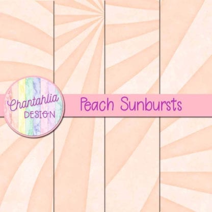 free sunburst digital papers in peach