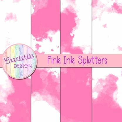 Pink Ink Splatters Digital Papers