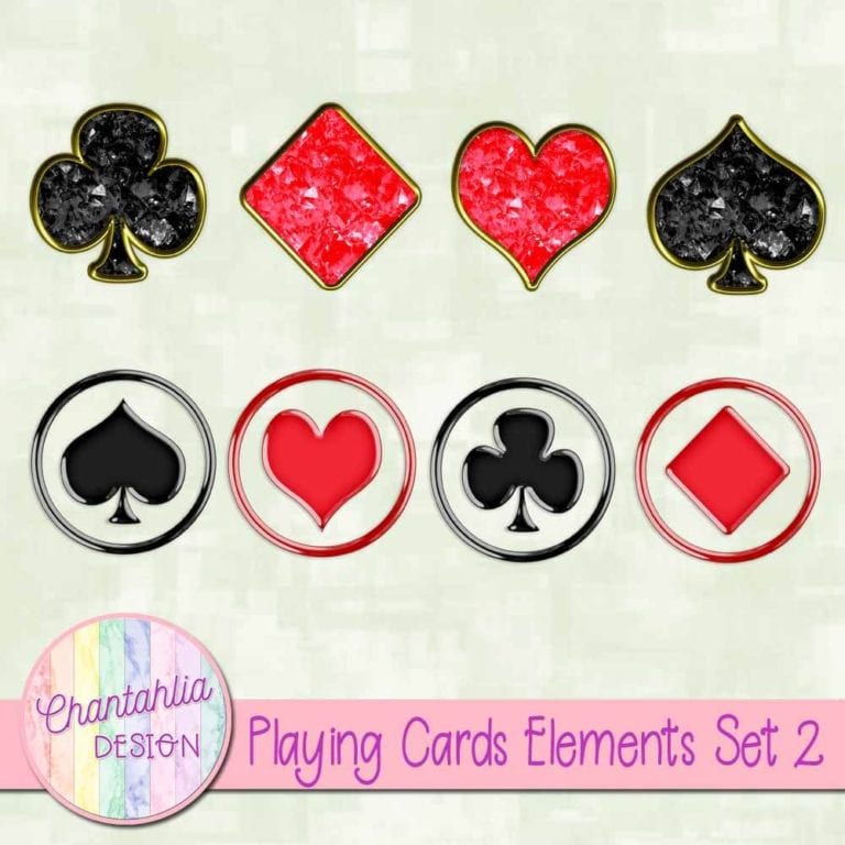 Free Playing Cards Design Elements for Digital Scrapbooking