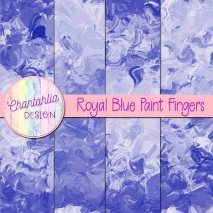 Royal Blue Paint Fingers Digital Papers
