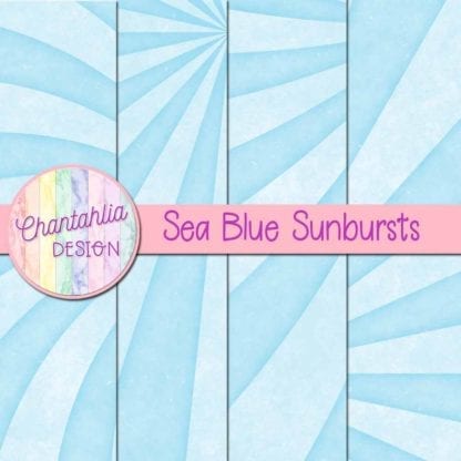 free sunburst digital papers in sea blue