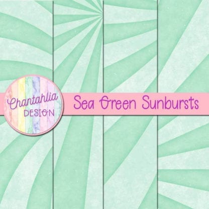 free sunburst digital papers in sea green