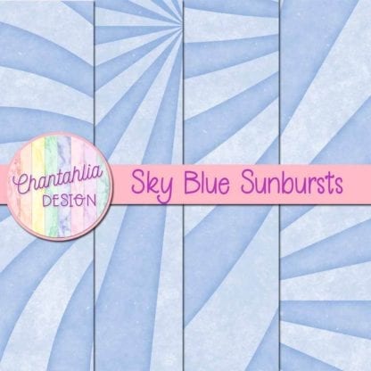 free sunburst digital papers in sky blue