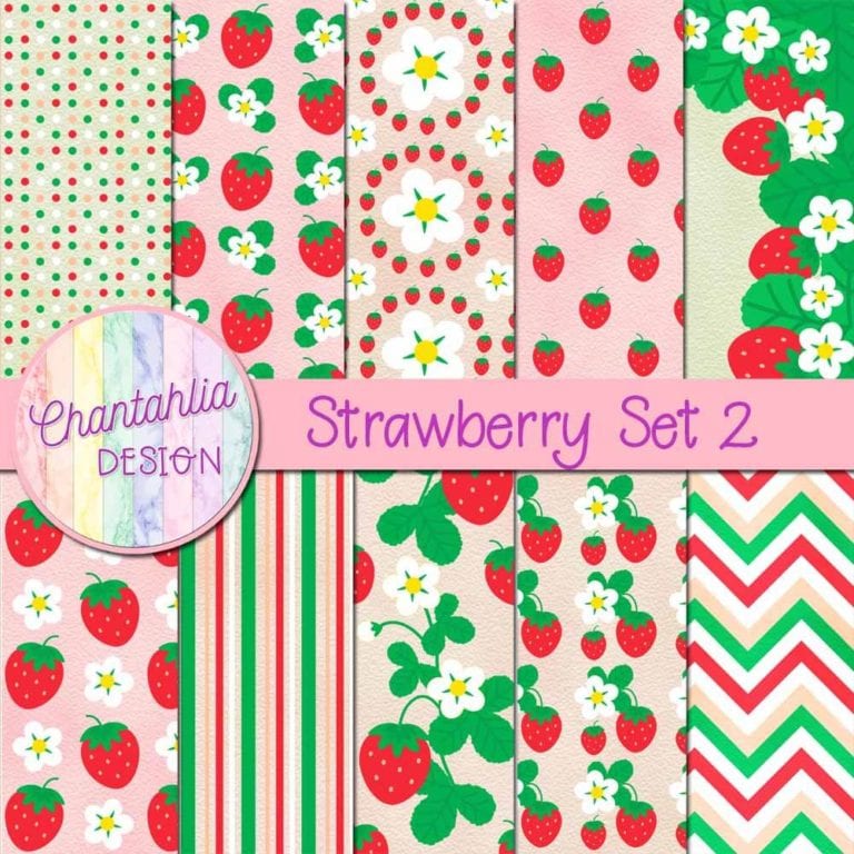 Free Strawberry Digital Papers