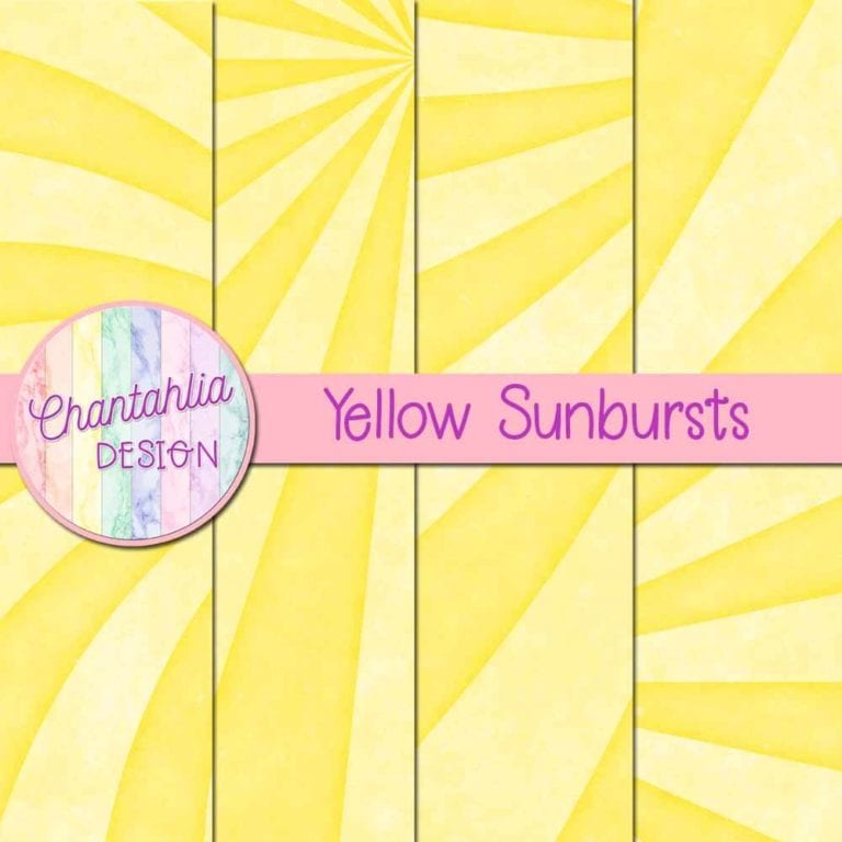 Free Yellow Sunbursts Digital Papers