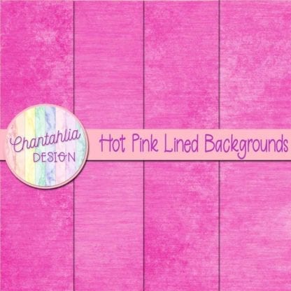 Hot Pink Lined Digital Paper Backgrounds