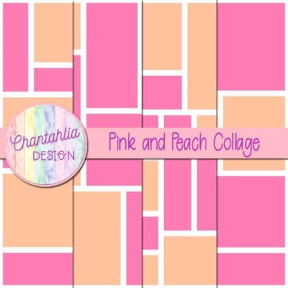 Pink and Peach Collage Digital Papers