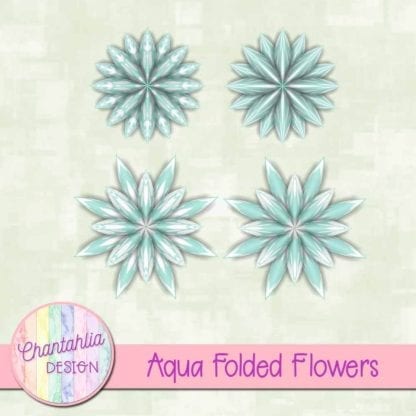 Aqua Folded Flowers