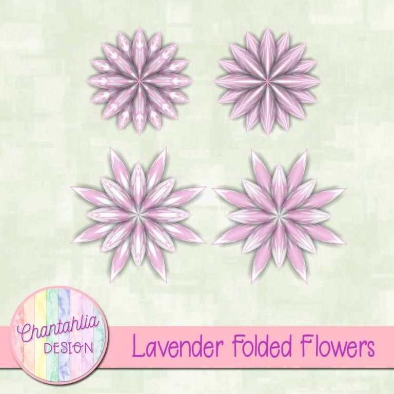 Free Lavender Folded Flowers Design Elements