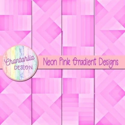 Neon Pink Gradient Designs Digital Papers