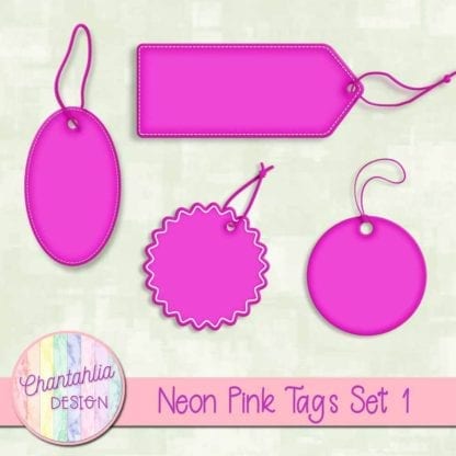 neon pink tags