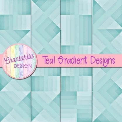 Teal Gradient Designs Digital Papers