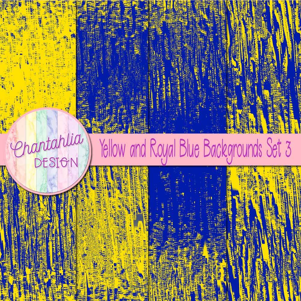 Free Yellow and Royal Blue Digital Paper Backgrounds