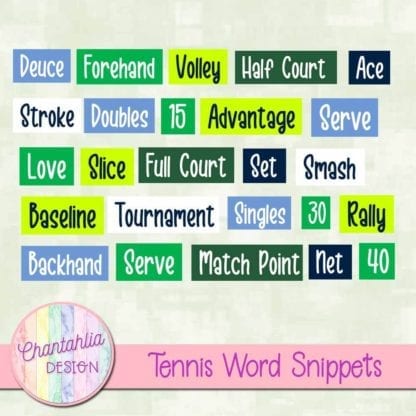 tennis word snippets