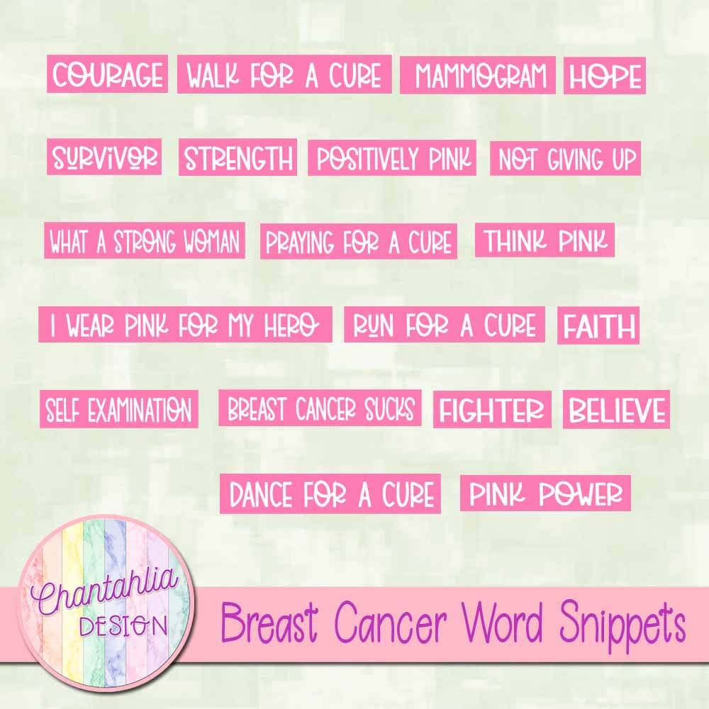 Free Breast Cancer Word Snippets
