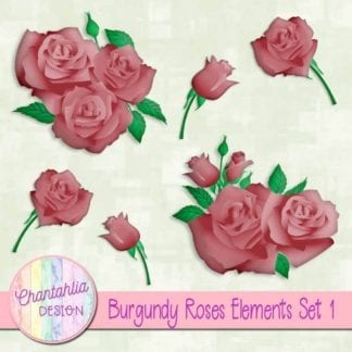 burgundy roses elements