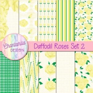 daffodil roses digital papers