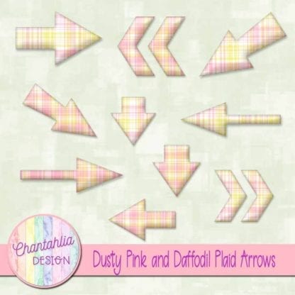 dusty pink and daffodil plaid arrows