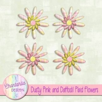 dusty pink and daffodil plaid flowers