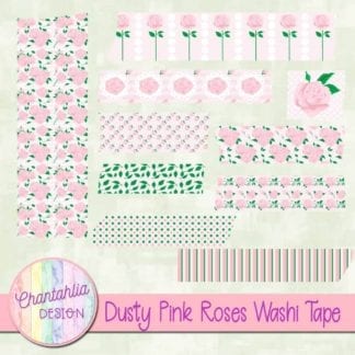 dusty pink roses washi tape