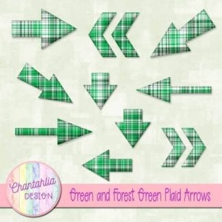 green and forest green plaid arrow