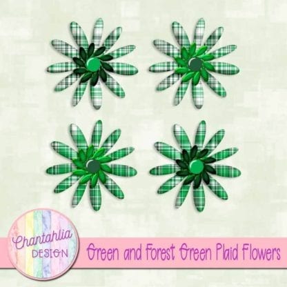 green and forest green plaid flowers