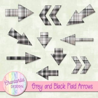 grey and black plaid arrows