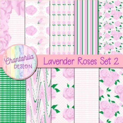 lavender roses digital papers